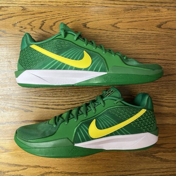 Nike Sabrina 2 Oregon Size Men\'s Size13.5 Green White Yellow Basketball Shoes main image 6
